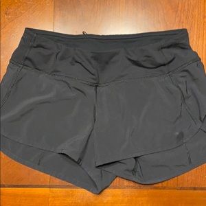 Black lulu lemon speed up shorts